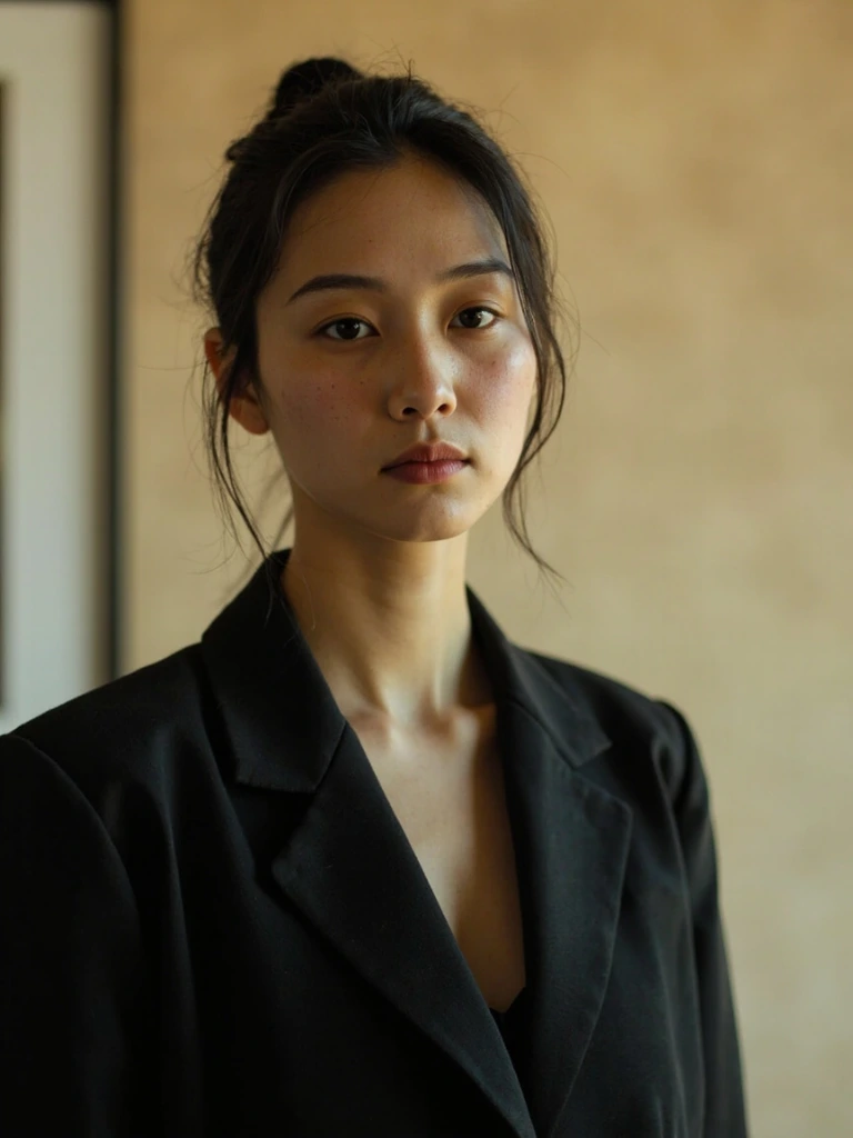 Senior curator portrait — a calm, deliberate presence