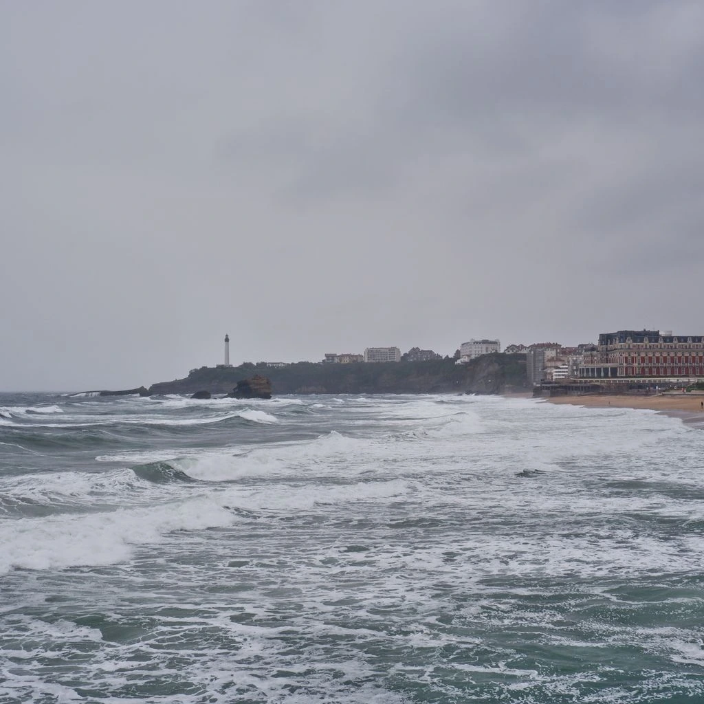 Stormy North Atlantic with a lone lighthouse, from the Atlantic Light collection