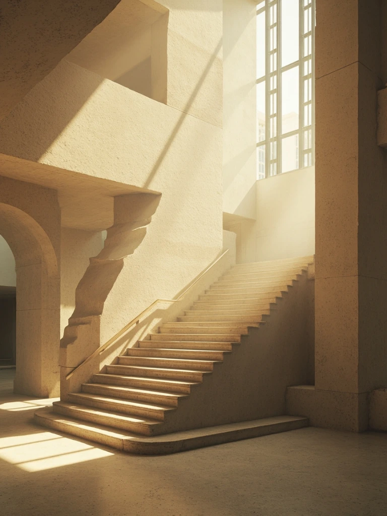 Minimalist concrete staircase