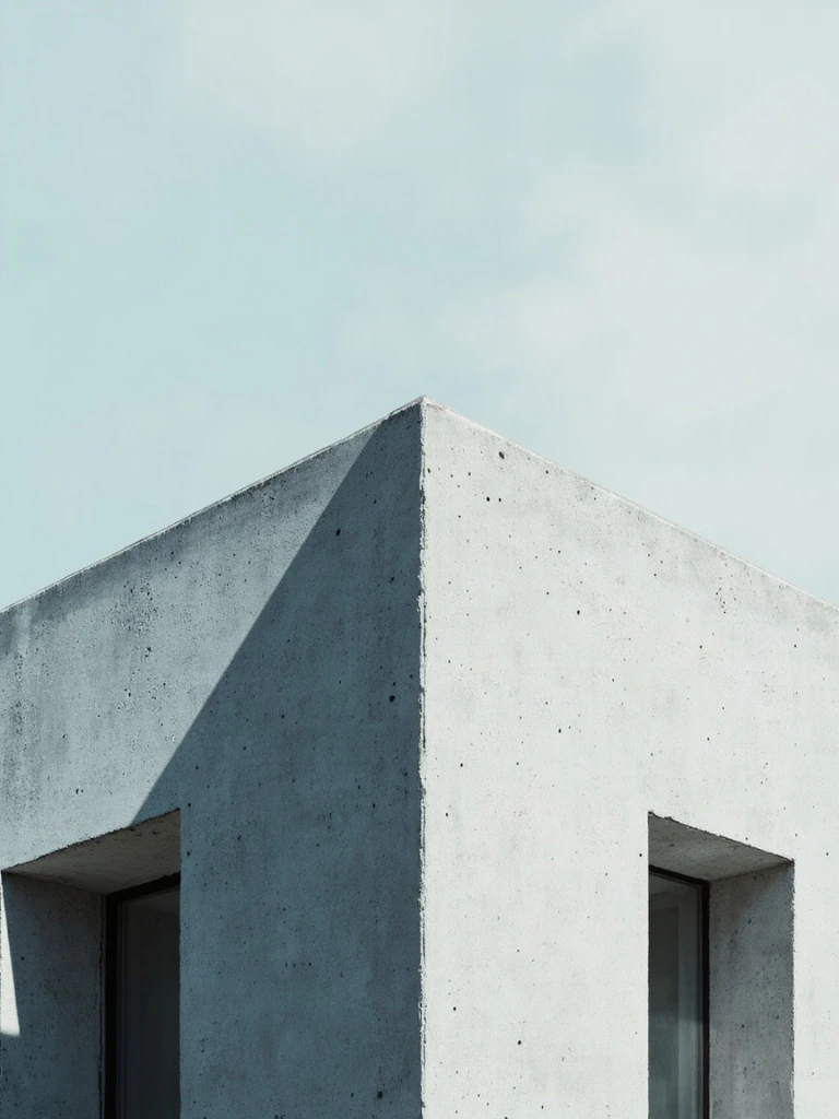 Brutalist concrete facade