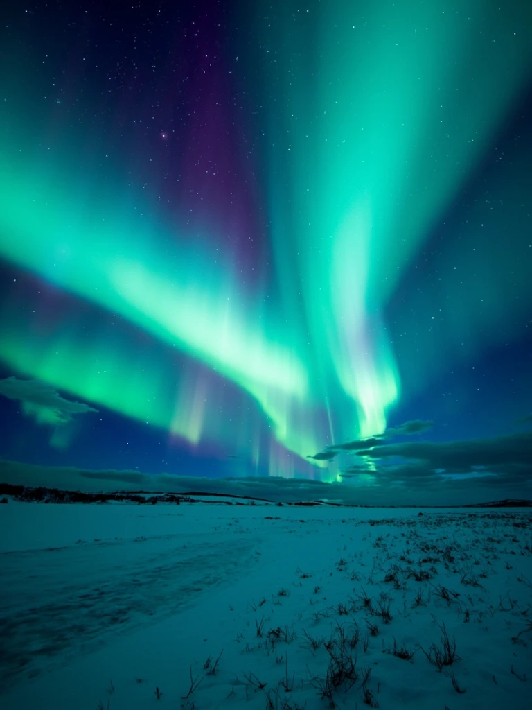 Aurora over a Scandinavian fjord